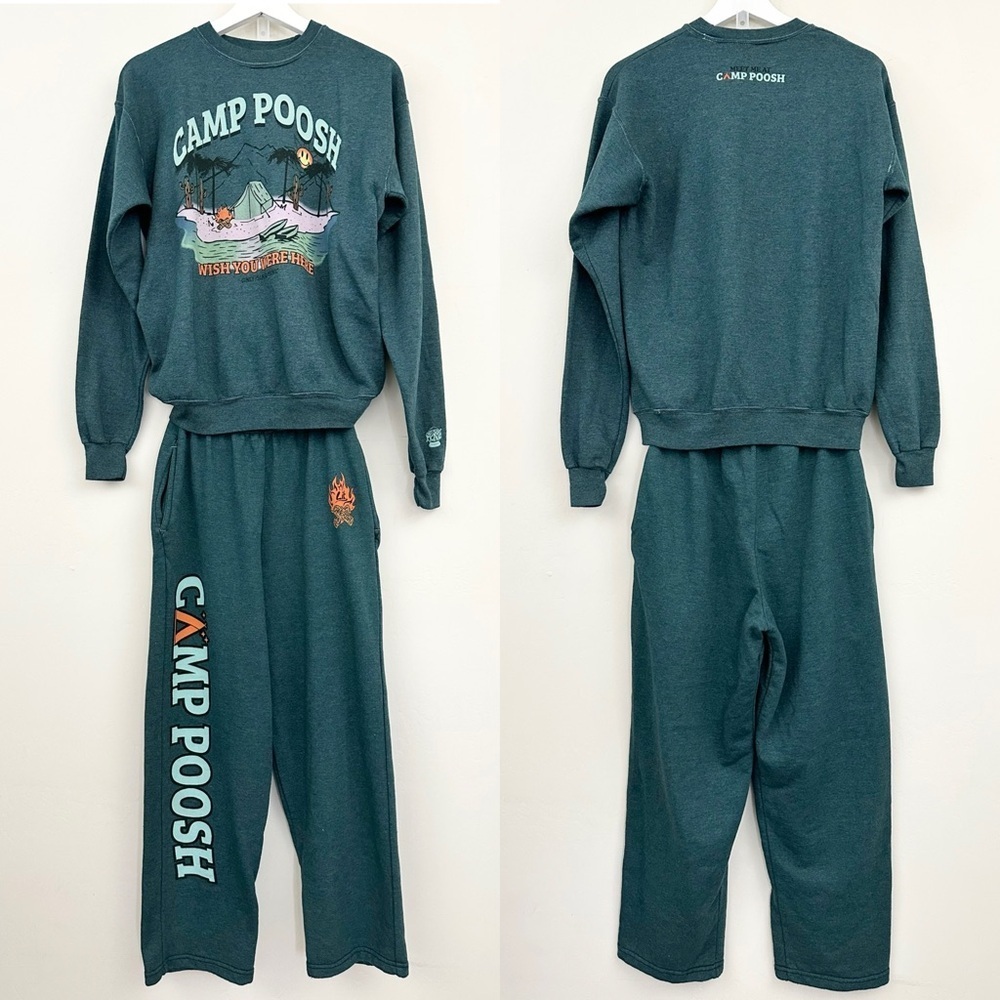 Camp Poosh x Coney Island Picnic Crewneck & Wide Leg Sweatpants